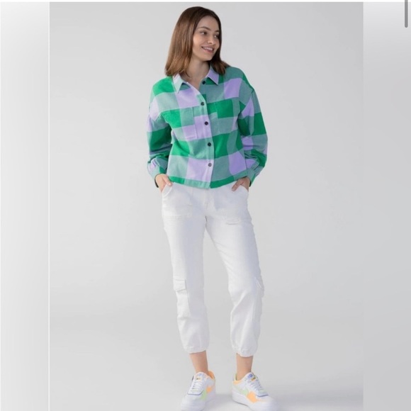 Anthropologie Tops - Anthropologie Sanctuary Pocket Top Shirt Plaid
Long Sleeve Shirt, Size L